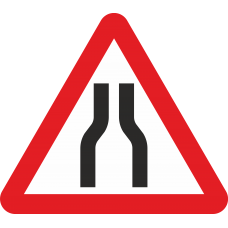 Road Narrows On Both Sides